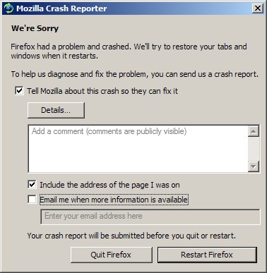 Mozilla Crash Reporter